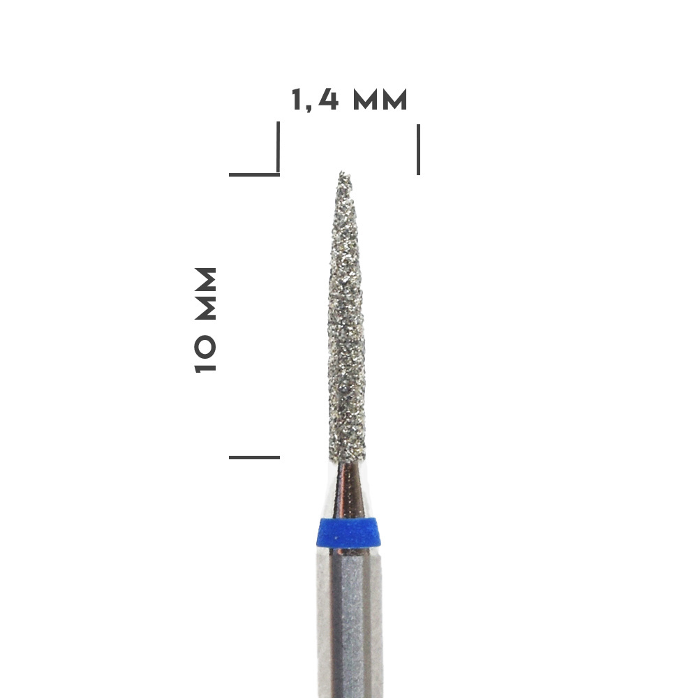 Frez diamentowy szpic niebieski 1,4 x 10 mm