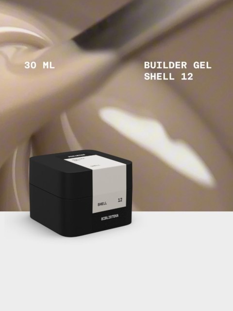 BIBLIOTEKA Builder gel 12 Shell - kremowo-beżowy żel budujący, 30 ml