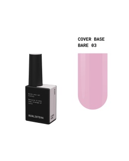 BIBLIOTEKA Cover Base 03 Bare – kamuflująca baza hybrydowa w naturalnym odcieniu nude, 10 ml