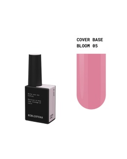 BIBLIOTEKA Cover Base 05 Bloom – kamuflująca baza hybrydowa w różowym odcieniu, 10 ml