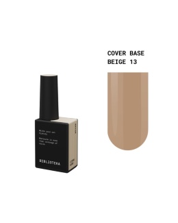BIBLIOTEKA Cover Base 13 Beige – kamuflująca baza hybrydowa w ciepłym, miodowo-beżowym odcieniu, 10 ml