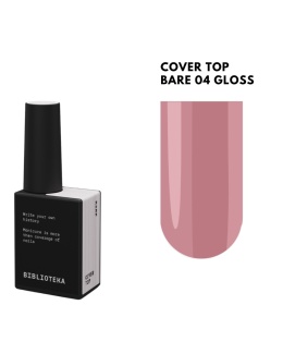 BIBLIOTEKA Gloss Cover Top BARE 04 - mlecznoróżowy top hybrydowy bez warstwy dyspersyjnej, 10 ml