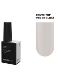 BIBLIOTEKA Gloss Cover Top VEIL 01 - mleczny top hybrydowy bez warstwy dyspersyjnej, 10 ml