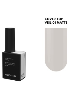 BIBLIOTEKA Matte Cover Top VEIL 01 - matowy mleczny top hybrydowy bez warstwy dyspersyjnej, 10 ml