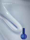 TOUCH Cover base 03 - chłodna biała baza hybrydowa ze srebrnymi drobinkami, 13 ml