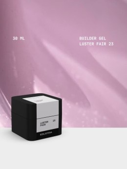 BIBLIOTEKA Builder gel 23 Fair Luster - mlecznoróżowy żel budujący z delikatnymi drobinkami, 30 ml