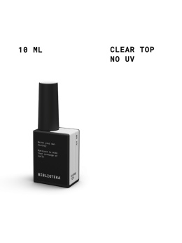 BIBLIOTEKA CLEAR TOP NO UV - błyszczący top bez lepkiej warstwy, bez filtrów UV, 10 ml