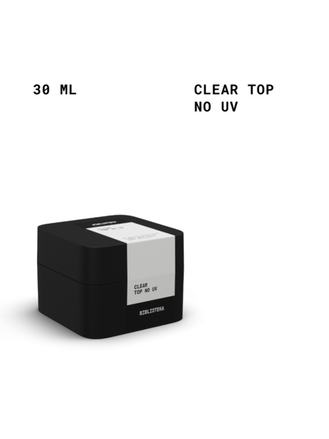 BIBLIOTEKA CLEAR TOP NO UV - błyszczący top bez lepkiej warstwy, bez filtrów UV, 30 ml