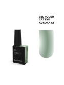 BIBLIOTEKA Cat Eye Gel Polish 12 Aurora, 10 ml - szałwiowo-zielony lakier hybrydowy z efektem „kociego oka”