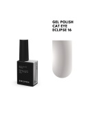 BIBLIOTEKA Cat Eye Gel polish 16 Eclipse, 10 ml - szarobeżowy lakier hybrydowy z efektem „kociego oka”