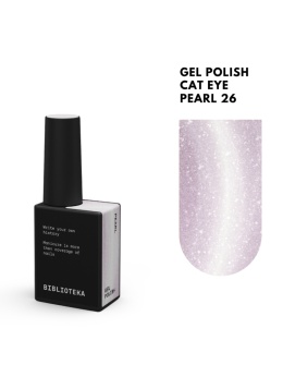 BIBLIOTEKA Cat Eye Gel Polish 26 Pearl, 10 ml - beżowy lakier hybrydowy z efektem „kociego oka”
