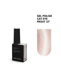 BIBLIOTEKA Cat Eye Gel Polish 27 Frost, 10 ml - różowo-beżowy lakier hybrydowy z efektem „kociego oka”