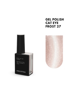 BIBLIOTEKA Cat Eye Gel Polish 27 Frost, 10 ml - różowo-beżowy lakier hybrydowy z efektem „kociego oka”