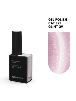 BIBLIOTEKA Cat Eye Gel Polish 29 Glint, 10 ml - różowo-złoty lakier hybrydowy z efektem „kociego oka”