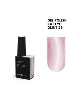 BIBLIOTEKA Cat Eye Gel Polish 29 Glint, 10 ml - różowo-złoty lakier hybrydowy z efektem „kociego oka”