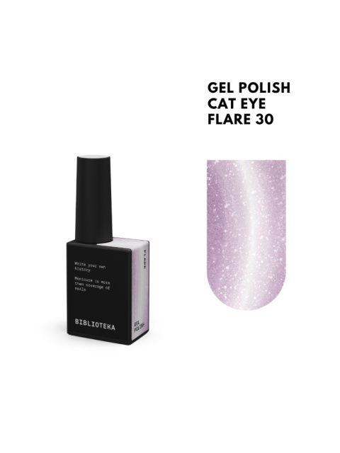 BIBLIOTEKA Cat Eye Gel polish 30 Flare, 10 ml - malinowo-różowy lakier hybrydowy z efektem „kociego oka”