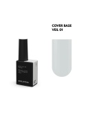 BIBLIOTEKA Cover Base 01 Veil – kamuflująca półtransparentna baza hybrydowa w mlecznym odcieniu, 10 ml