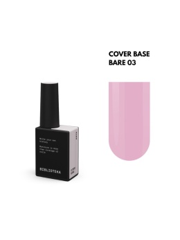 BIBLIOTEKA Cover Base 03 Bare – kamuflująca baza hybrydowa w naturalnym odcieniu nude, 10 ml