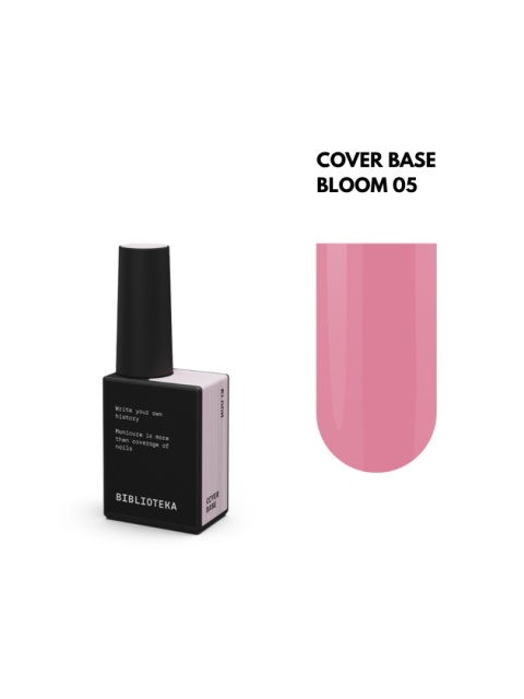 BIBLIOTEKA Cover Base 05 Bloom – kamuflująca baza hybrydowa w różowym odcieniu, 10 ml
