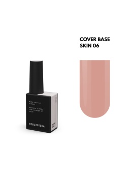 BIBLIOTEKA Cover Base 06 Skin – kamuflująca baza hybrydowa w ciepłym jasnobeżowym odcieniu, 10 ml