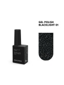 BIBLIOTEKA Flash Gel Polish 01 Blacklight, 10 ml - czarny lakier hybrydowy z efektem flash