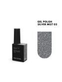 BIBLIOTEKA Flash Gel Polish 02 Silver Mist, 10 ml – srebrny lakier hybrydowy z efektem flash