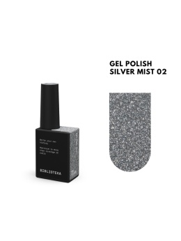 BIBLIOTEKA Flash Gel Polish 02 Silver Mist, 10 ml – srebrny lakier hybrydowy z efektem flash