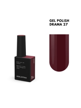 BIBLIOTEKA Gel Polish 27 Drama, 10 ml - lakier hybrydowy (głęboka, ciemna wiśnia)