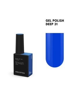 BIBLIOTEKA Gel Polish 31 Deep, 10 ml - lakier hybrydowy (intensywny, chabrowy niebieski)
