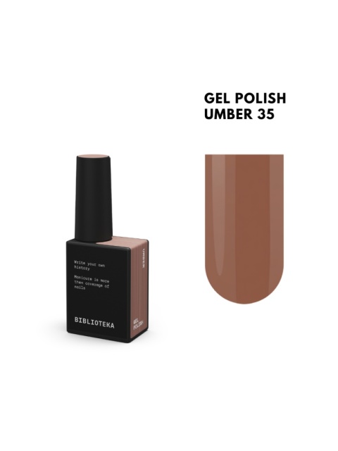 BIBLIOTEKA Gel Polish 35 Umber, 10 ml - lakier hybrydowy (ciepły karmelowo-brązowy)