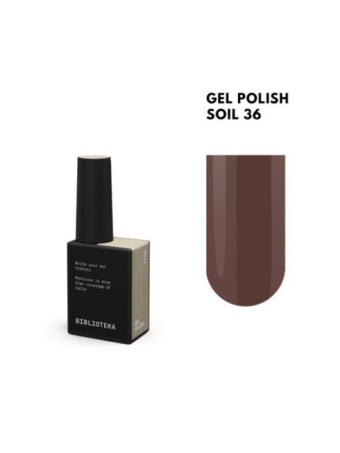BIBLIOTEKA Gel Polish 36 Soil, 10 ml - lakier hybrydowy (ciepły brąz)
