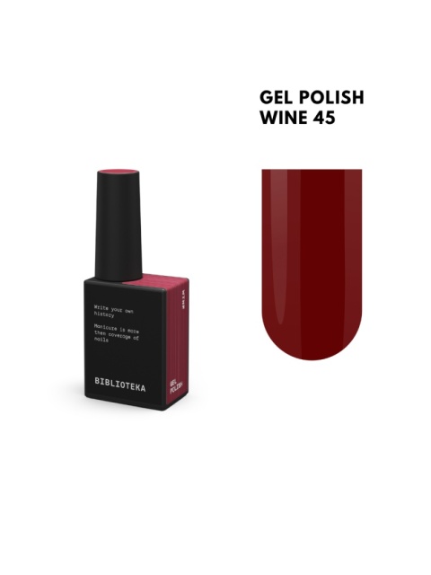 BIBLIOTEKA Gel polish 45 Wine, 10 ml - lakier hybrydowy (winna czerwień)