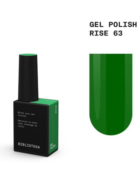 BIBLIOTEKA Gel Polish 63 Rise, 10 ml - lakier hybrydowy (zielony)