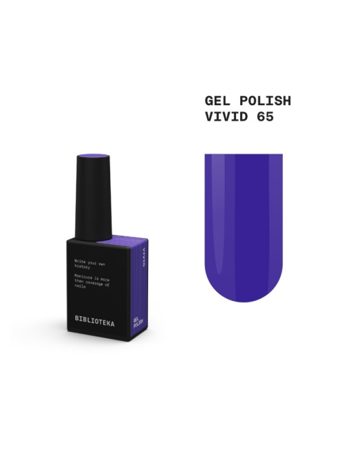 BIBLIOTEKA Gel polish 65 Vivid, 10 ml - lakier hybrydowy (fioletowy)