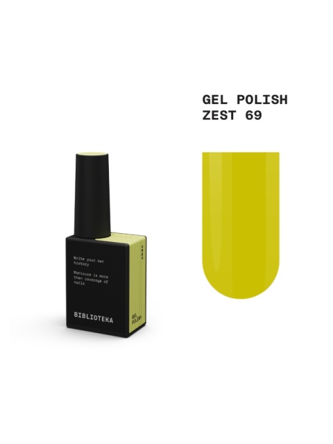 BIBLIOTEKA Gel polish 69 Zest, 10 ml - lakier hybrydowy (neonowy żółty)