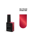 BIBLIOTEKA Gel Polish Spark Red, 10 ml - lakier hybrydowy (czerwień z drobnymi złotymi drobinkami)