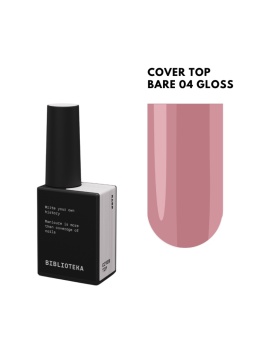 BIBLIOTEKA Gloss Cover Top BARE 04 - mlecznoróżowy top hybrydowy bez warstwy dyspersyjnej, 10 ml