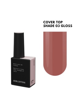 BIBLIOTEKA Gloss Cover Top SHADE 03 - różowo-beżowy top hybrydowy bez warstwy dyspersyjnej, 10 ml