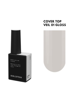 BIBLIOTEKA Gloss Cover Top VEIL 01 - mleczny top hybrydowy bez warstwy dyspersyjnej, 10 ml