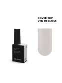 BIBLIOTEKA Gloss Cover Top VEIL 01 - mleczny top hybrydowy bez warstwy dyspersyjnej, 10 ml