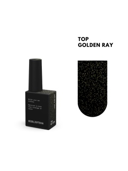 BIBLIOTEKA Golden Ray Top - top z delikatną złotą drobinką, 10 ml