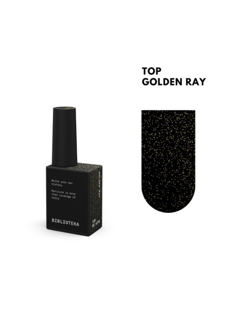 BIBLIOTEKA Golden Ray Top - top z delikatną złotą drobinką, 10 ml