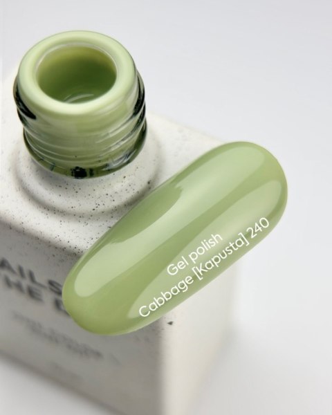 NAILSOFTHEDAY Cabbage 240 Gel Polish - stonowany, pastelowy oliwkowo-pistacjowy lakier hybrydowy, 10 ml