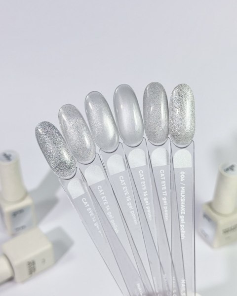 NAILSOFTHEDAY Cat Eye Gel polish 14 - półtransparentny srebrny lakier hybrydowy z wyrazistym efektem "kocie oko", 6 ml