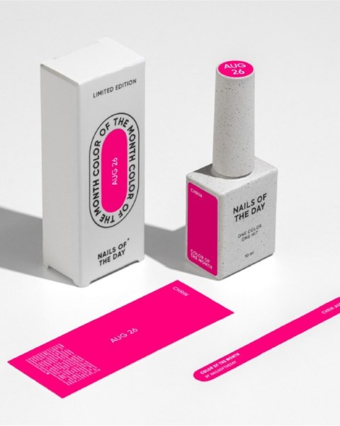 NAILSOFTHEDAY Color of the Month August 2026 Chrin - malinowo-jagodowy lakier hybrydowy z płatkami, 10 ml