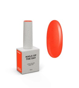 NAILSOFTHEDAY Color of the Month June 2026 Dopamine - pomarańczowy lakier hybrydowy z delikatną drobinką, 10 ml