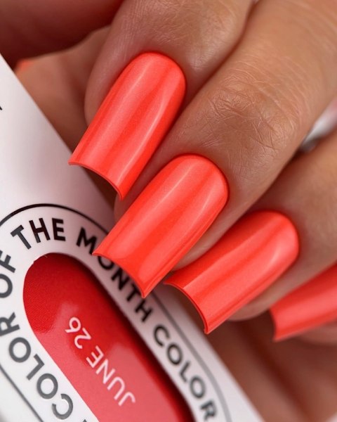NAILSOFTHEDAY Color of the Month June 2026 Dopamine - pomarańczowy lakier hybrydowy z delikatną drobinką, 10 ml