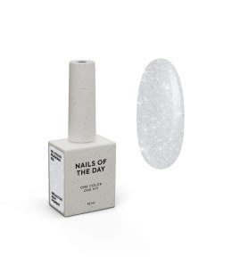 NAILSOFTHEDAY Milkshake - mleczny lakier hybrydowy ze srebrną odblaskową drobinką, 10 ml