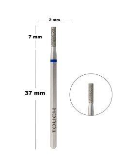 TOUCH Frez diamentowy walec niebieski 2 mm