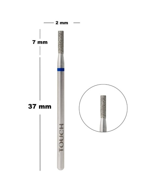 TOUCH Frez diamentowy walec niebieski 2 mm